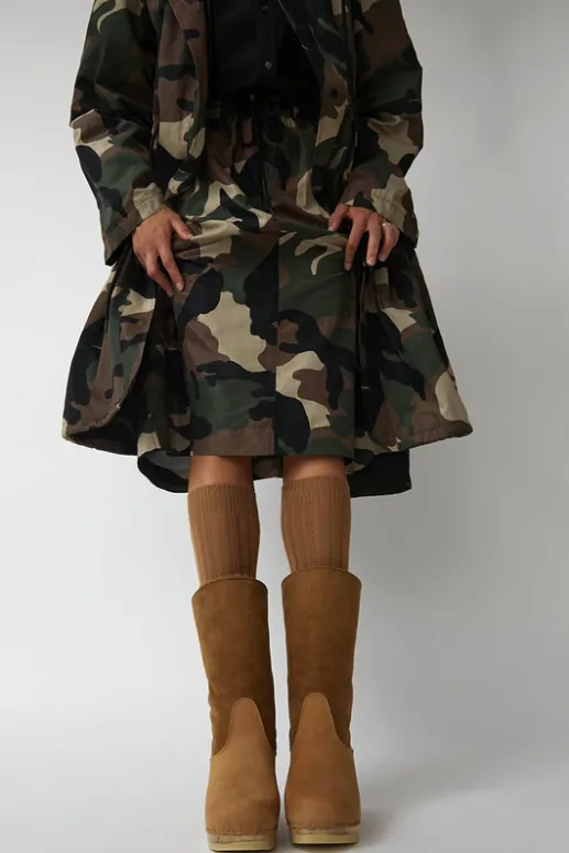 No.6 Store 9" Pull On Shearling Clog Boot on High Heel in Copper
