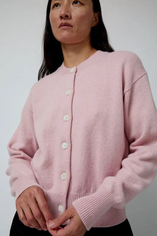 No.6 Store Ada Crewneck Cardigan in Pink