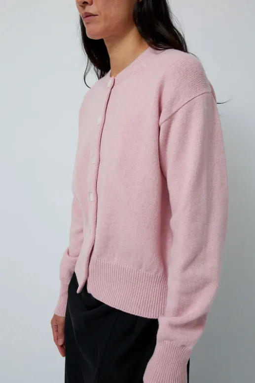 No.6 Store Ada Crewneck Cardigan in Pink