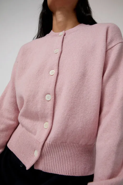 No.6 Store Ada Crewneck Cardigan in Pink