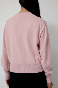 No.6 Store Ada Crewneck Cardigan in Pink