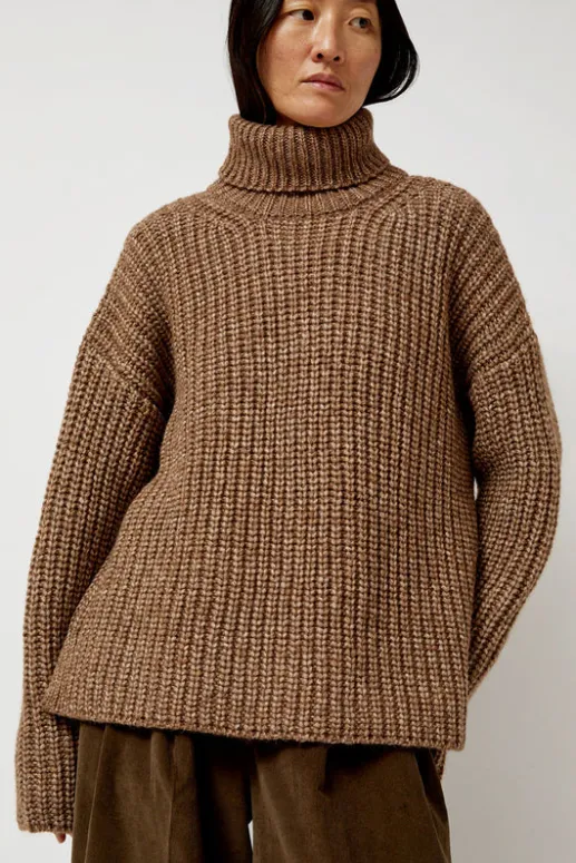 No.6 Store Alpaca Rib Turtleneck in Brown