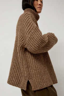 No.6 Store Alpaca Rib Turtleneck in Brown