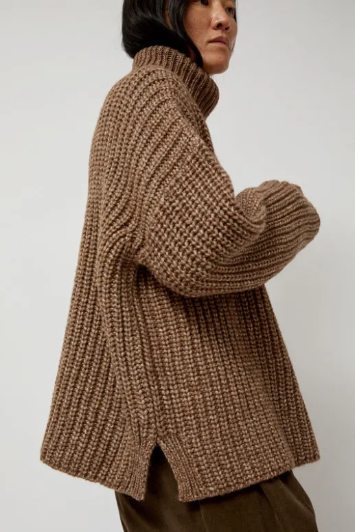 No.6 Store Alpaca Rib Turtleneck in Brown