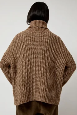 No.6 Store Alpaca Rib Turtleneck in Brown