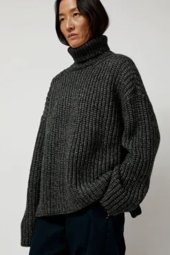 No.6 Store Alpaca Rib Turtleneck in Charcoal