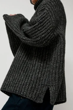 No.6 Store Alpaca Rib Turtleneck in Charcoal