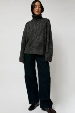No.6 Store Alpaca Rib Turtleneck in Charcoal