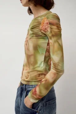 No.6 Store Arc Long Sleeve Top in Sage Molten Floral