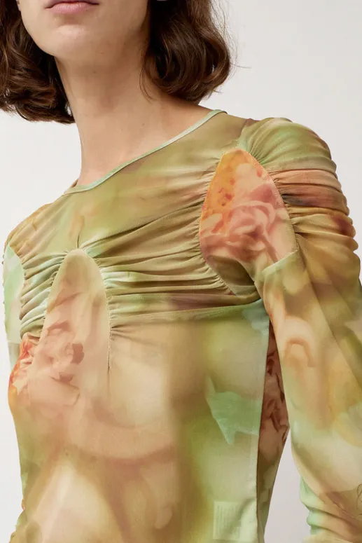 No.6 Store Arc Long Sleeve Top in Sage Molten Floral