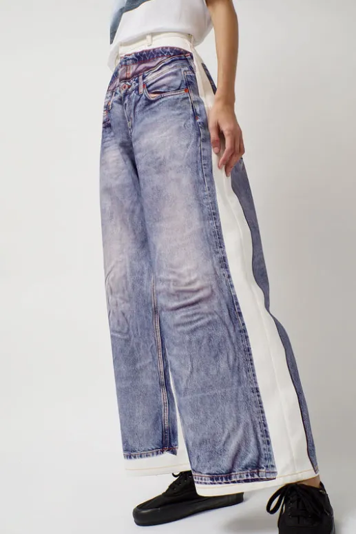 No.6 Store Augmented Jeans in White and Blue