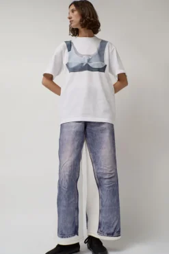 No.6 Store Augmented Jeans in White and Blue