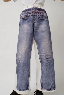 No.6 Store Augmented Jeans in White and Blue