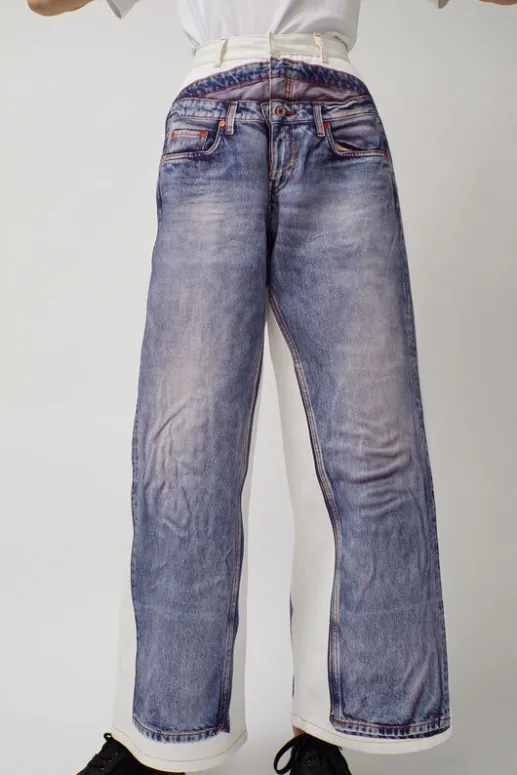 No.6 Store Augmented Jeans in White and Blue