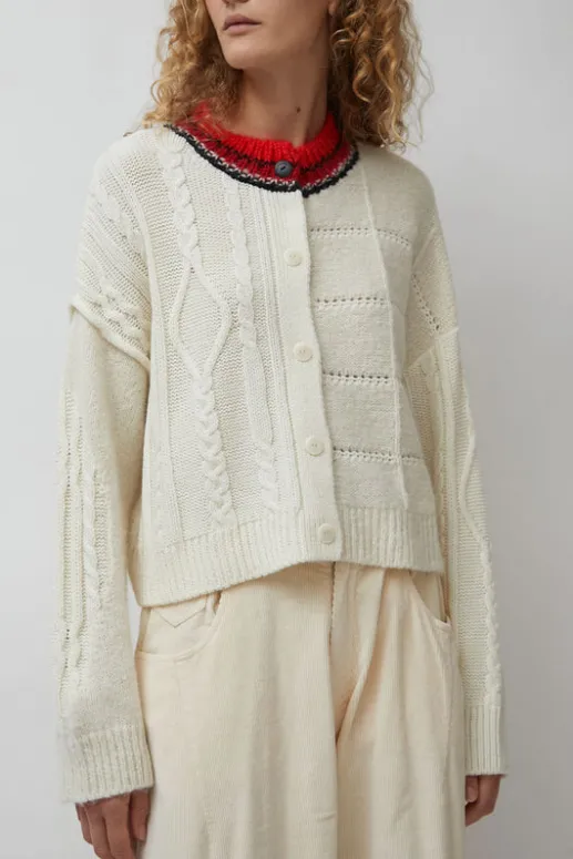 No.6 Store Baby Alpaca Textured Cardigan in Cream