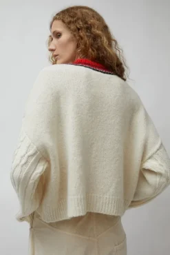 No.6 Store Baby Alpaca Textured Cardigan in Cream