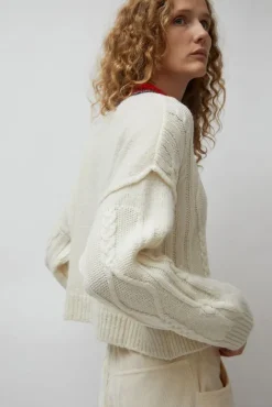 No.6 Store Baby Alpaca Textured Cardigan in Cream