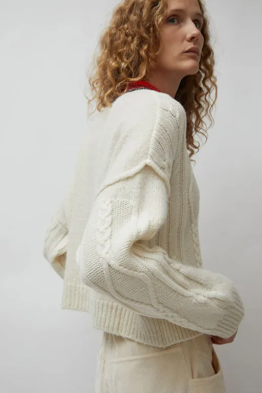 No.6 Store Baby Alpaca Textured Cardigan in Cream