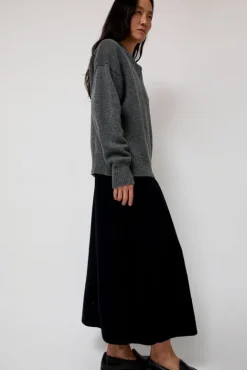 No.6 Store Balla Slouch V Neck Sweater in Derby Grey