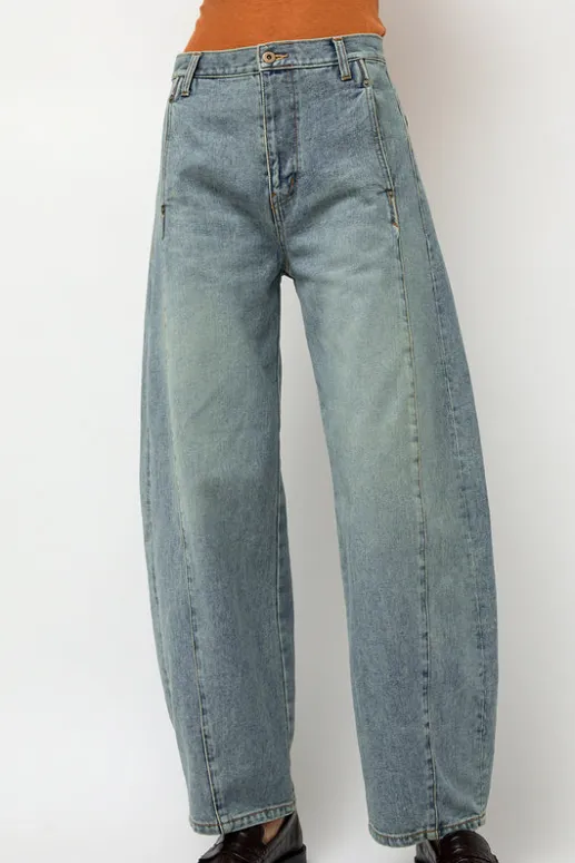 No.6 Store Barrel Denim Pants in Light Blue