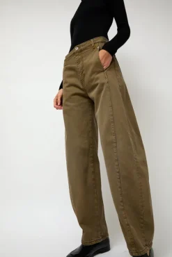 No.6 Store Barrel Denim Pants in Mocha