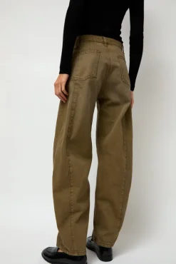 No.6 Store Barrel Denim Pants in Mocha