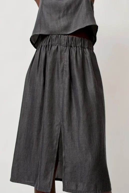 No.6 Store Basic Skirt in Black Tencel