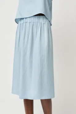 No.6 Store Basic Skirt in Light Blue Tencel