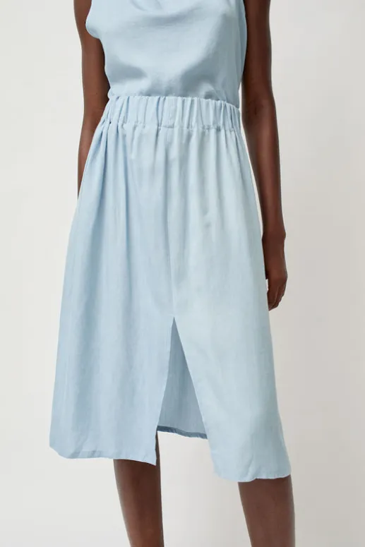 No.6 Store Basic Skirt in Light Blue Tencel