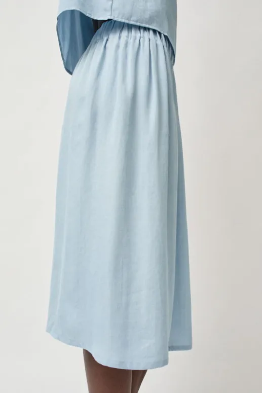 No.6 Store Basic Skirt in Light Blue Tencel