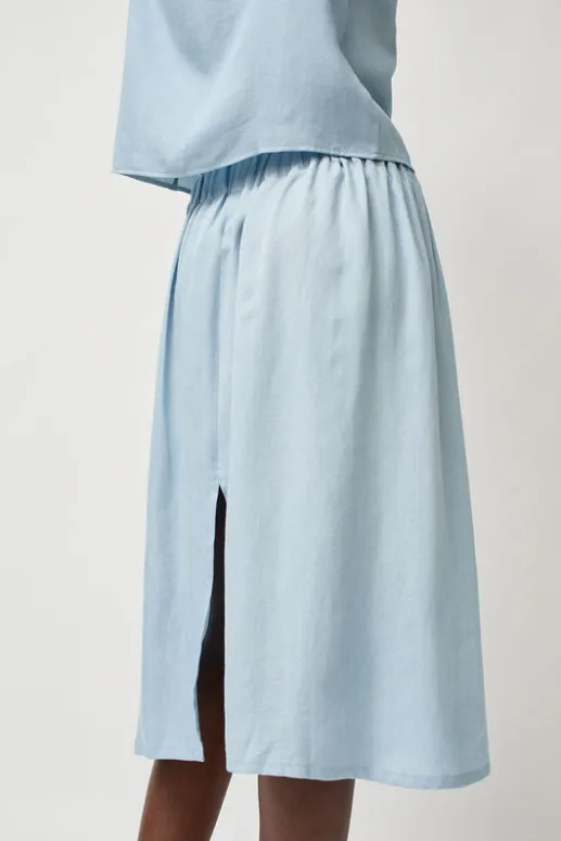No.6 Store Basic Skirt in Light Blue Tencel