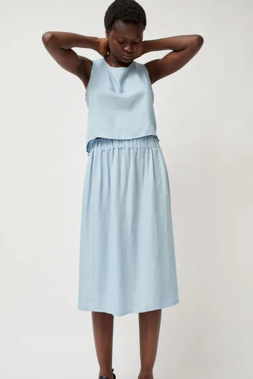 No.6 Store Basic Skirt in Light Blue Tencel