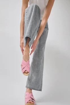 No.6 Store Basket Clog on Mid Wedge in Pink Patent