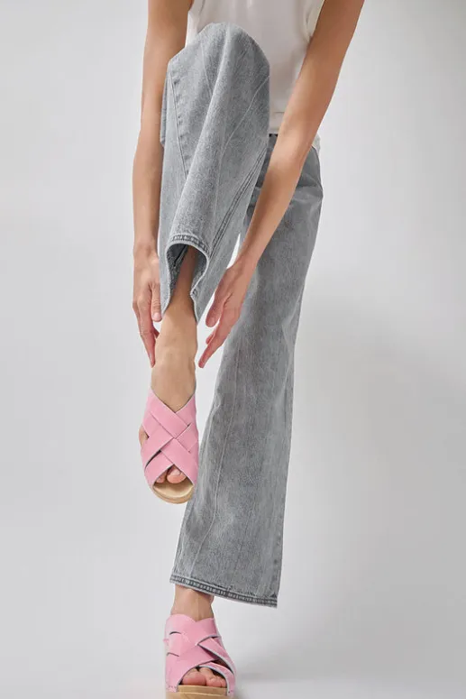 No.6 Store Basket Clog on Mid Wedge in Pink Patent