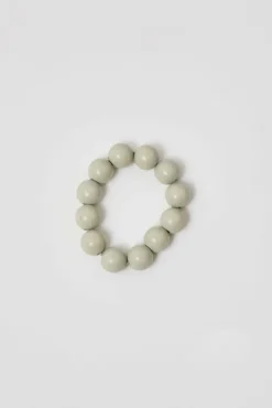 No.6 Store Big Perlen Bracelet in Light Grey