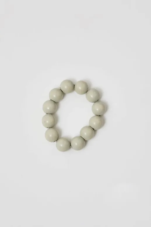 No.6 Store Big Perlen Bracelet in Light Grey