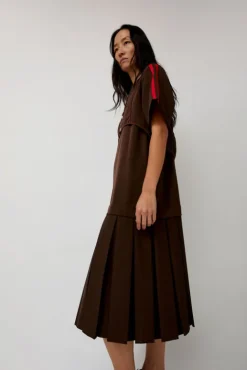 No.6 Store Box Pleat Dress in Mud