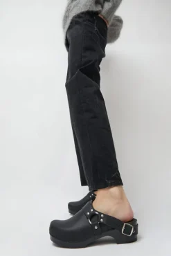 No.6 Store Brando Clog on Vintage Base in Black on Black Base