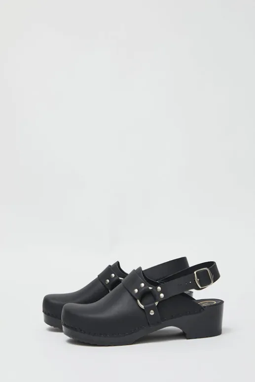 No.6 Store Brando Clog on Vintage Base in Black on Black Base