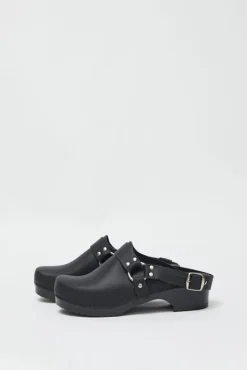 No.6 Store Brando Clog on Vintage Base in Black on Black Base