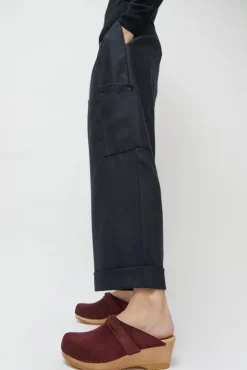 No.6 Store Bridget Clog on Mid Wedge in Burgundy Suede
