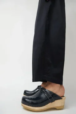 No.6 Store Bridget Clog on Mid Wedge in Navy Patent
