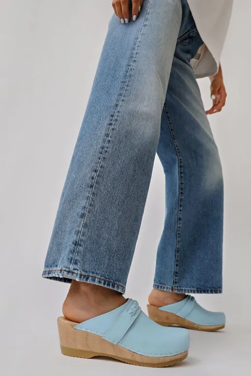 No.6 Store Bridget Clog on Mid Wedge in Light Blue