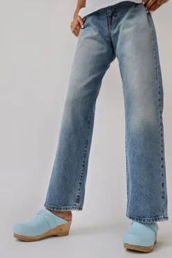 No.6 Store Bridget Clog on Mid Wedge in Light Blue