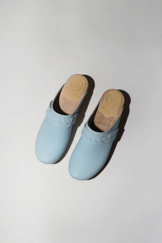 No.6 Store Bridget Clog on Mid Wedge in Light Blue