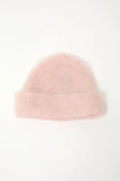 No.6 Store Brushed Mohair Beanie in Blush