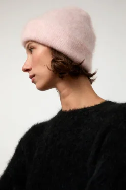 No.6 Store Brushed Mohair Beanie in Blush