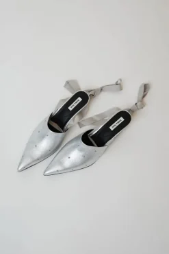 No.6 Store Byul Ribbon Mules in Silver