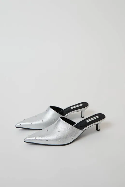 No.6 Store Byul Ribbon Mules in Silver