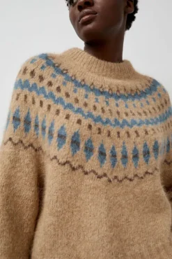 No.6 Store Cardiff Sweater in Camel and Blue